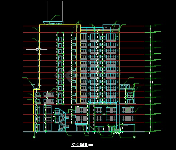 某商务广场规划设计方案全套CAD图-图二