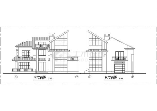 某小区两层独栋别墅建筑设计方案图纸-图一