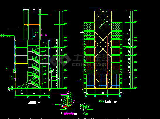某商业街塔楼建筑设计全套CAD图纸-图二
