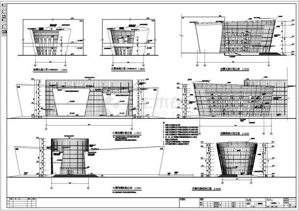 上海青浦三层博物馆建筑设计方案图纸-图一
