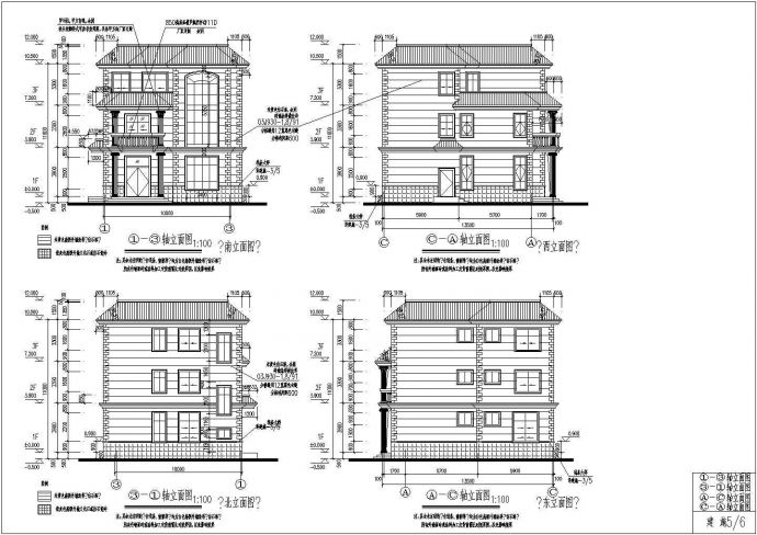 某农村三层框架结构别墅建筑设计方案图_图1