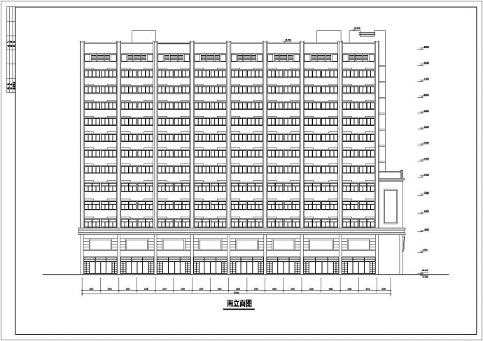 某地13层框架结构商业综合楼建筑设计方案图纸_图1