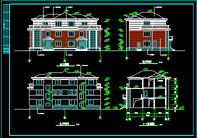 双拼别墅建筑施工设计CAD全套图-图二
