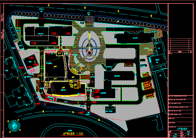 上海某医院住院楼建筑方案CAD设计总平面图