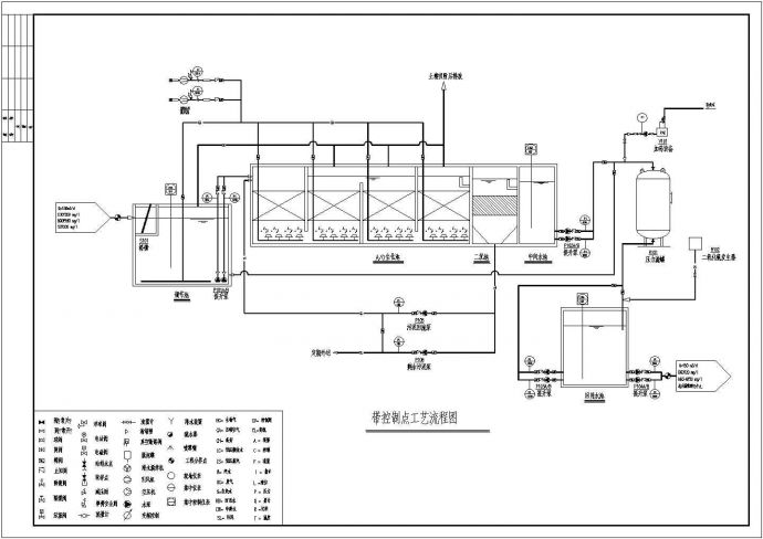 污水厂工艺流程图-A/O法（带设备数量）_图1
