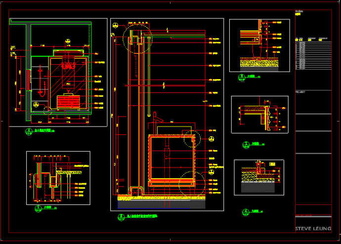别墅装修主浴室的CAD施工设计详图_图1