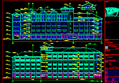 某大学生宿舍建筑CAD设计施工平立面图纸-图二