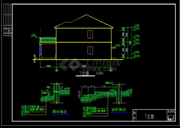 全套CAD别墅图、建筑、结构图纸-图二