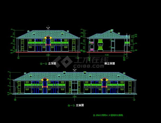 某酒店式公寓楼建筑施工设计方案CAD图纸-图二