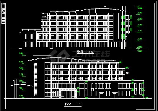 某中学综合楼及宿舍方案设计CAD详情图-图二