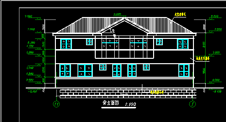 两层双拼别墅施工设计CAD建筑方案图-图二
