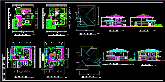 某农村别墅设计施工CAD建筑方案图_图1