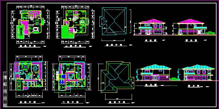 某农村别墅设计施工CAD建筑方案图