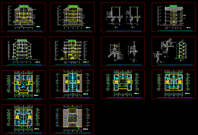 多层高级寓所建筑CAD设计施工平面图_图1