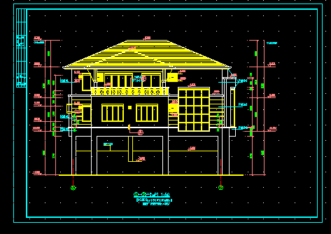 两层别墅全套建筑施工cad设计方案图纸-图二