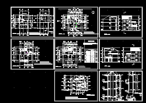 单体别墅全套建筑施工cad设计方案图纸