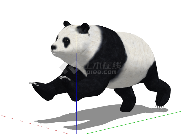 黑白可爱圆滚滚的熊猫su模型-图一