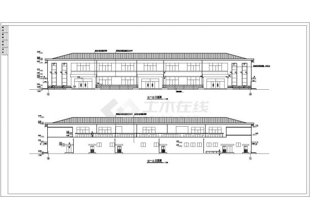 北方某地二层框架结构食堂建筑设计施工图-图一