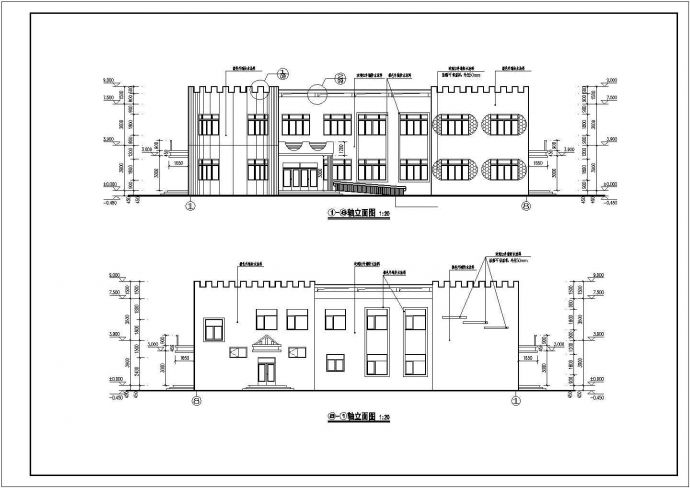 某地区二层框架结构幼儿园建筑设计方案图_图1
