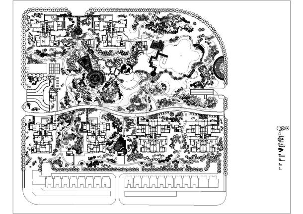 某高档住在小区景观工程平面布置图-图一