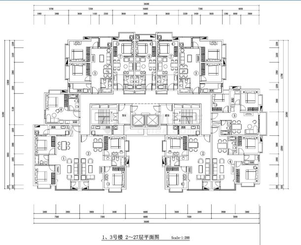 彩色户型平面设计图纸以及效果图纸-图一