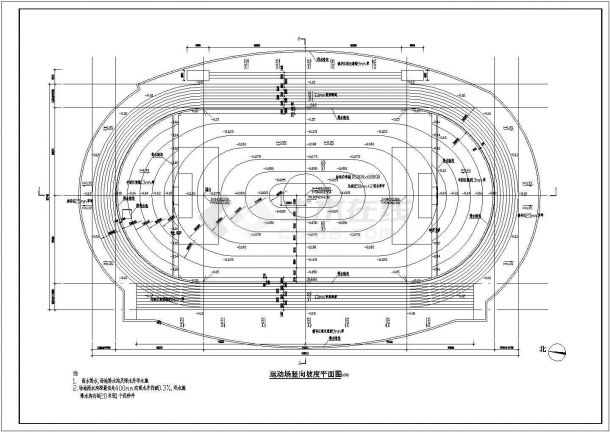 南方某地区大型体育场建筑设计施工图-图二