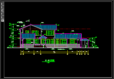 某中国古典别墅施工设计CAD建筑方案图纸-图二