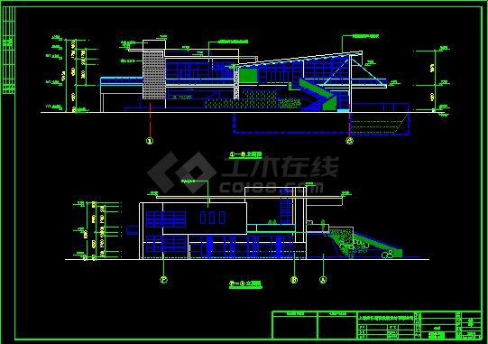 北京檀香山别墅施工设计CAD建筑图及效果图-图二