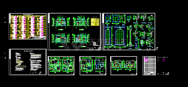 别墅建筑设计CAD平立面施工图带效果图-图一
