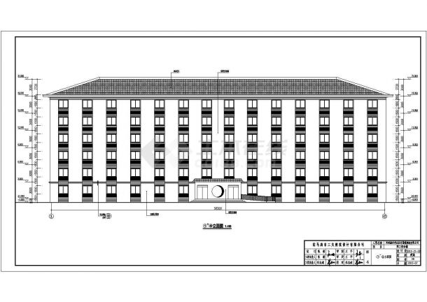 某地区6层砖混结构宿舍楼建筑设计方案图纸-图一