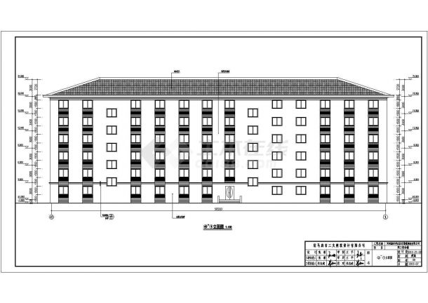 某地区6层砖混结构宿舍楼建筑设计方案图纸-图二
