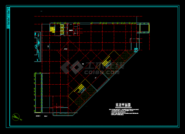 某商业综合楼建筑cad设计平立剖图施工图-图二