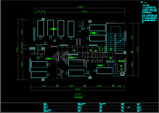 某美容院CAD平面设计装修施工图-图二
