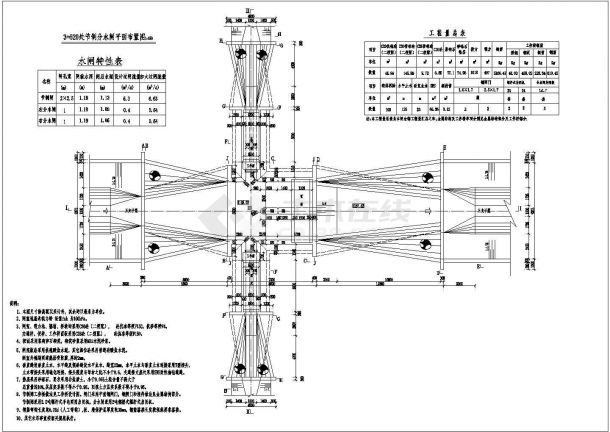 某工程灌区节制分水闸设计施工图图-图二