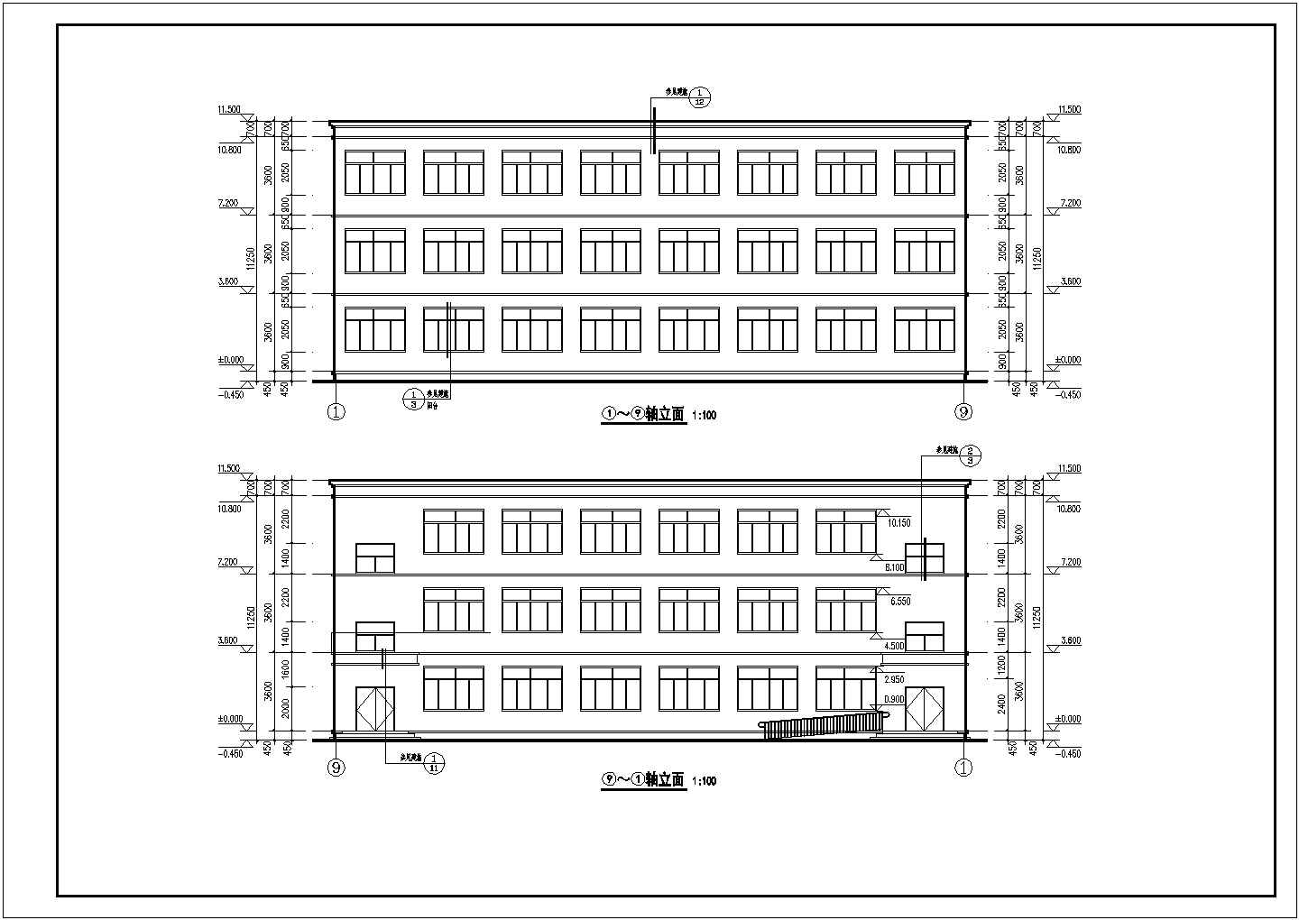 某初级中学三层宿舍楼建筑设计施工图
