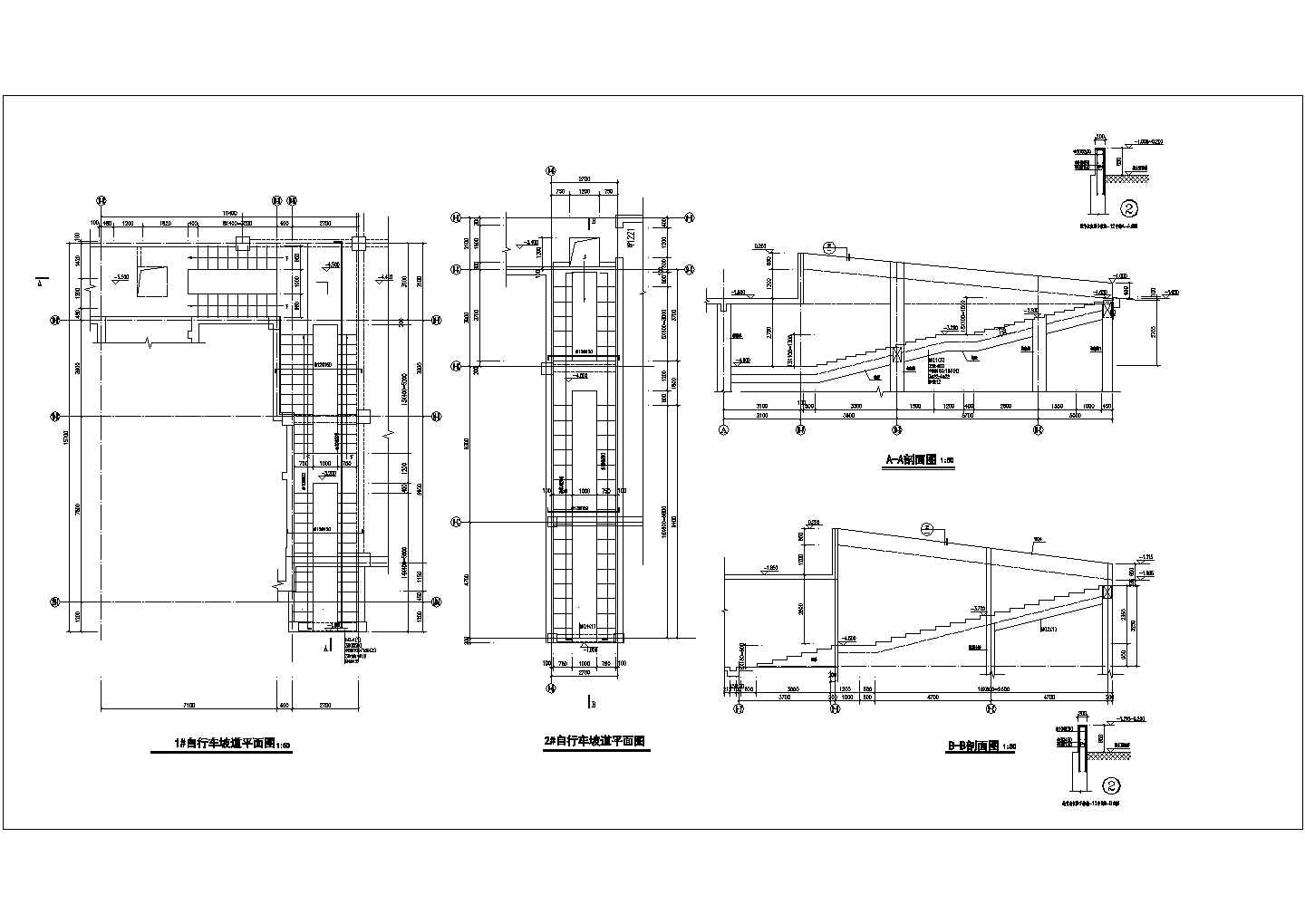 某简单自行车坡道结构设计施工图纸