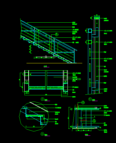 商场旋转楼梯大样设计全套CAD图纸-图二