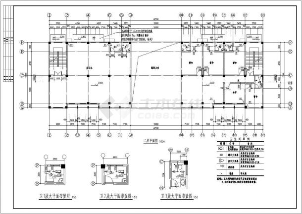 某企业四层框架结构综合办公楼建筑设计方案图纸-图二