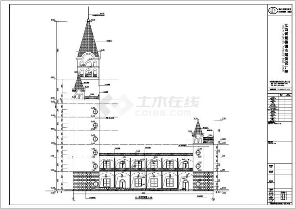 某地6层框架结构基督教堂建筑设计方案图纸-图一