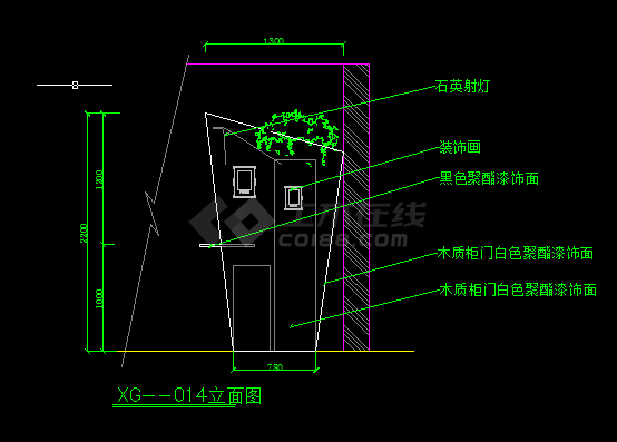 玄关衣帽柜设计方案全套CAD图纸-图二