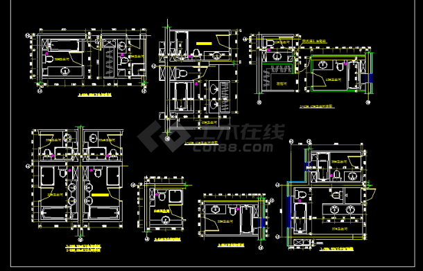 家居卫生间设计及施工方案全套CAD图纸-图二