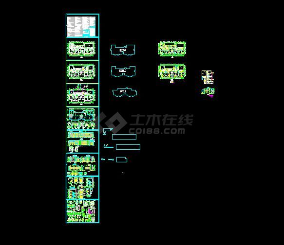 六套12班幼儿园建筑施工CAD图-图一