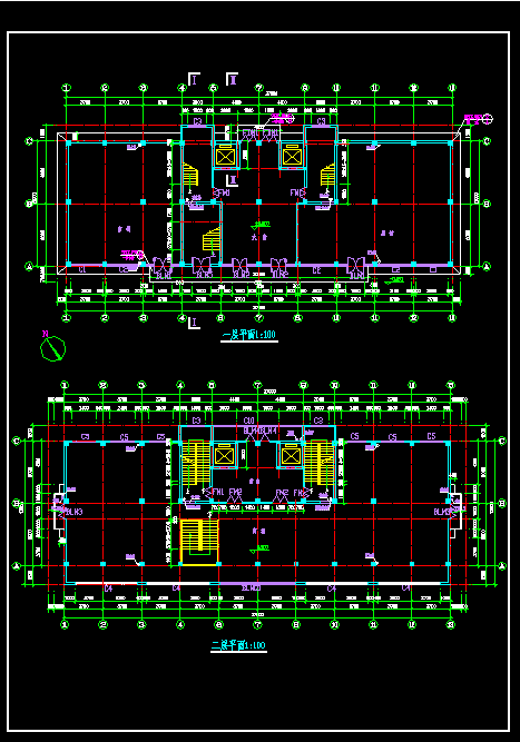某高层商业综合楼建筑设计施工CAD图-图二