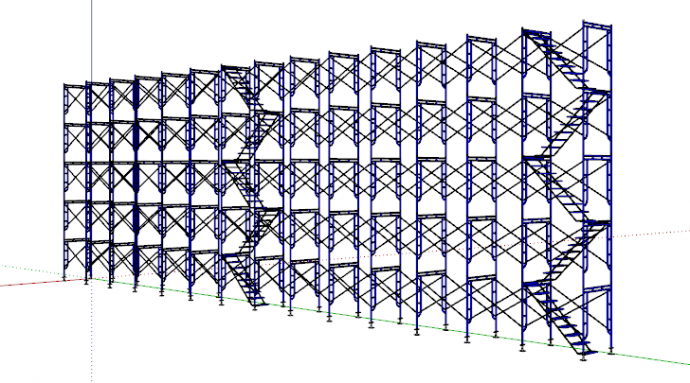 菱形结构可折叠货架su模型_图1