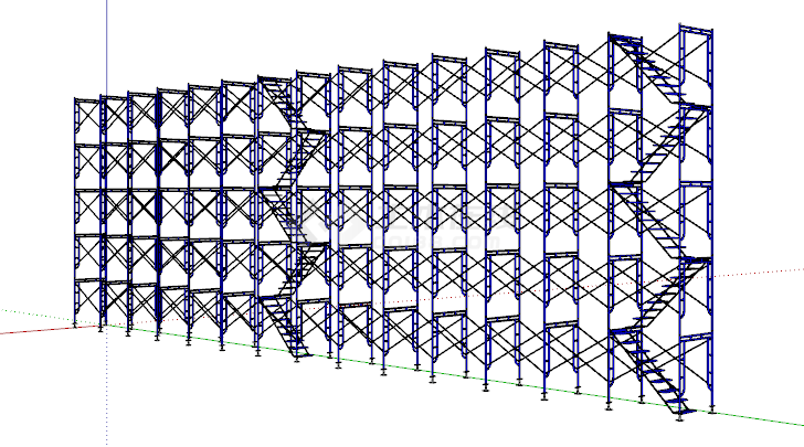 菱形结构可折叠货架su模型-图一