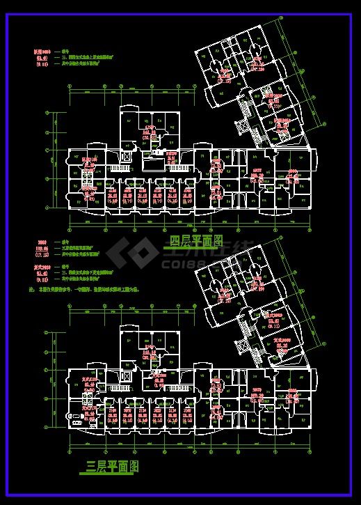 某时代广场平面建筑施工CAD详情图-图二