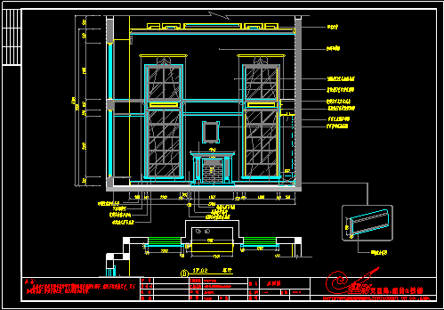 红色调欧式装修设计CAD施工图附效果图-图二