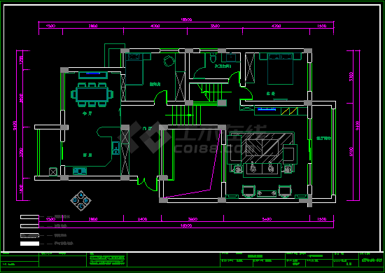 花园别墅装修设计CAD施工图（含实景）-图二