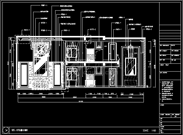 美式古典别墅设计装修CAD施工图附实景照片-图二