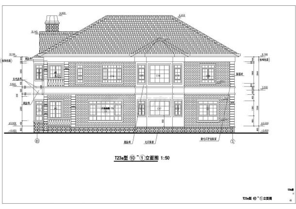 某地区二层砌体结构别墅建筑设计方案图纸-图二
